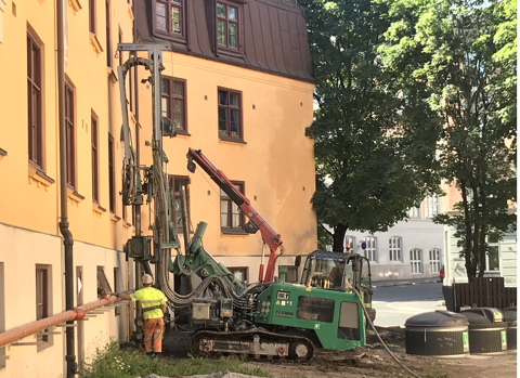 Boring av peler på Tøyen, Oslo
