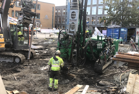 Injiserte peler ved Peter Egges plass, Trondheim
