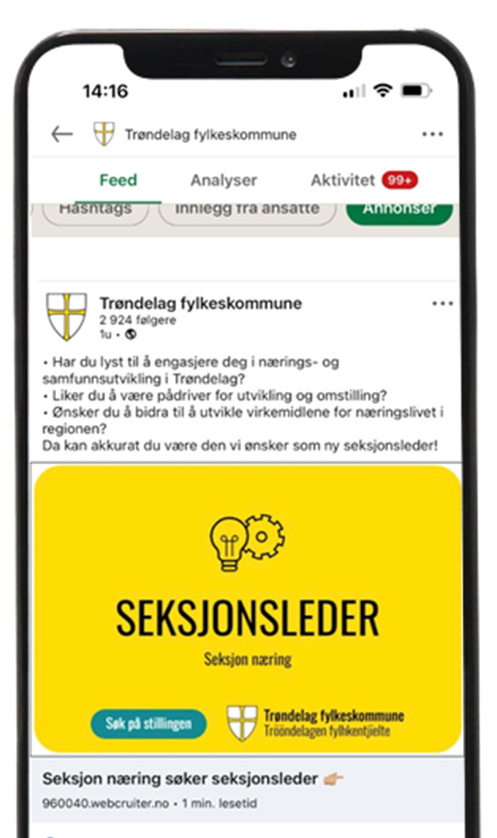 stillingsannonsering fylkeskommunen