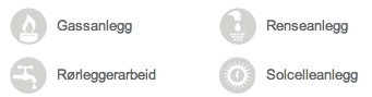 Gassanlegg, Renseanlegg, Rørleggerarbeid, Solcelleanlegg